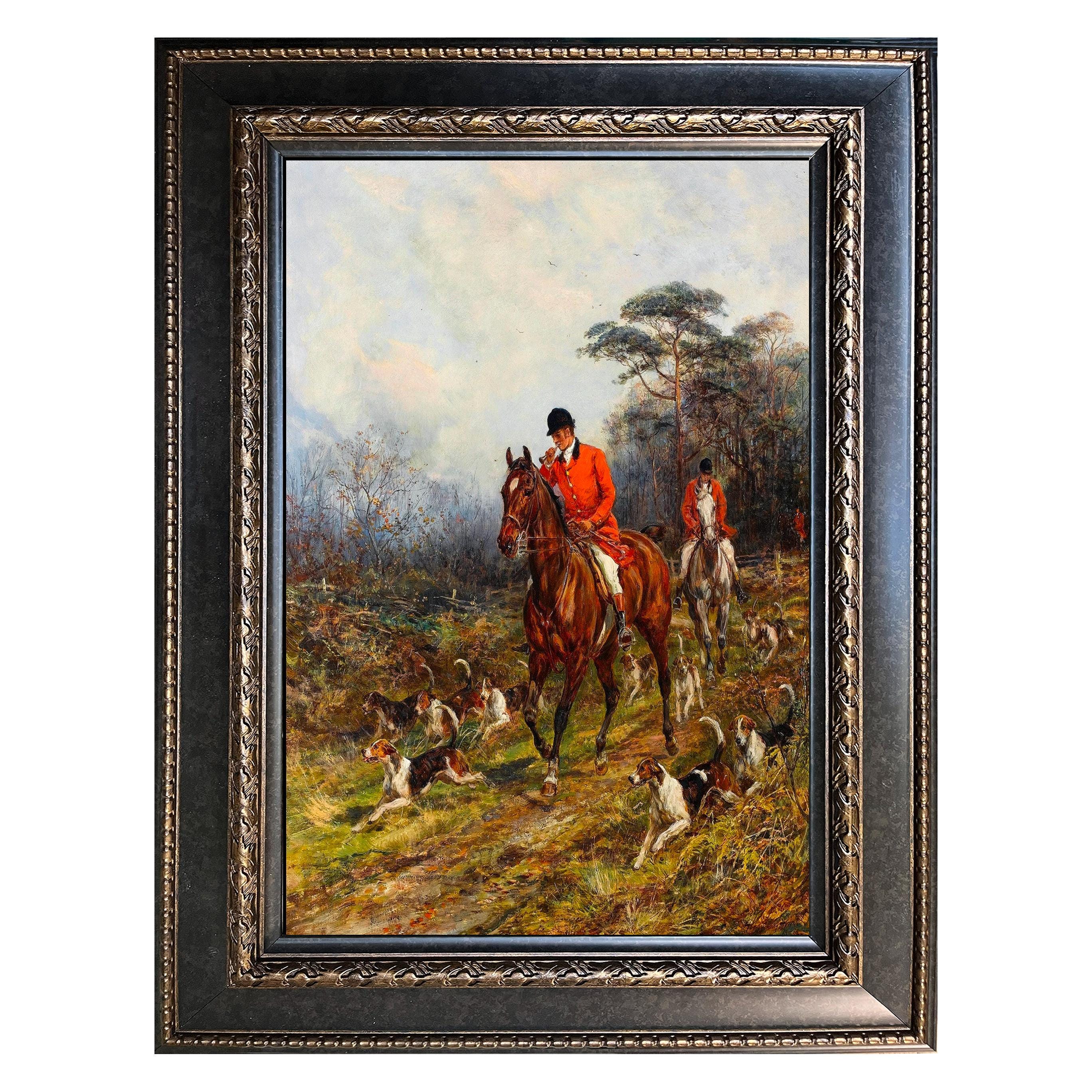 Drawn Blank by Heywood Hardy 42x30 Framed Fox Hunt Art Equestrian