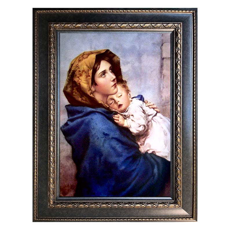 Madonna of the Streets by Ferruzzi Framed 42x30 Virgin Mary Christ ...