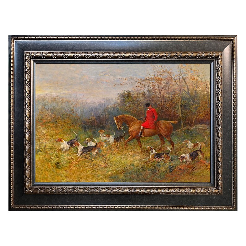 The Draw by Heywood Hardy 42x30 Large Framed Equestrian Fox Hunting Art ...