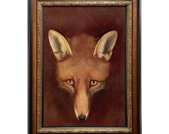 Impresión artística victoriana fina de 'Renard el zorro' de Philip Reinagle - Cabeza de zorro enmarcada en lienzo, otros marcos disponibles, tamaño enmarcado 40 x 32 pulgadas