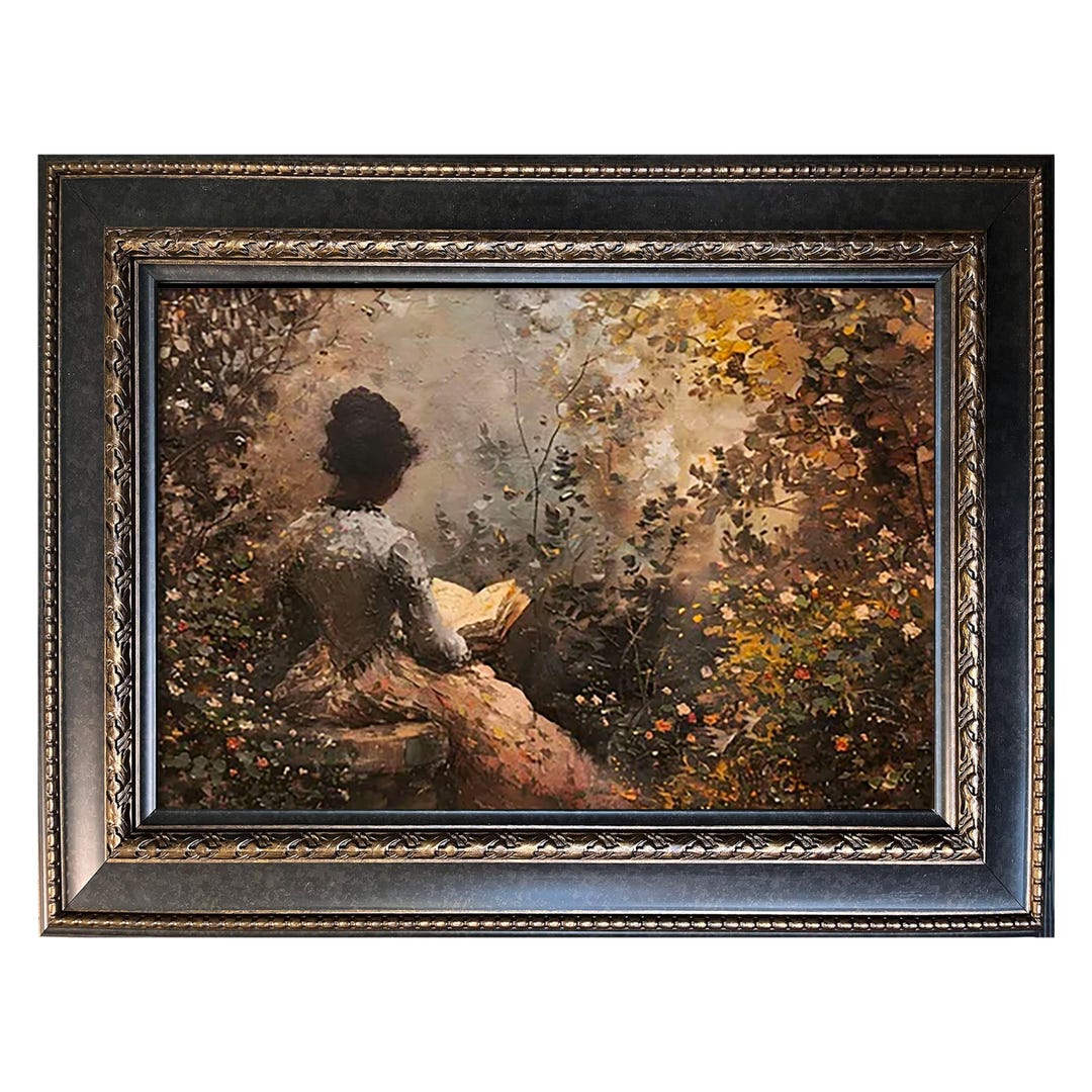 Autumn Reading Black Art – Fall African American Woman Portrait, Moody ...