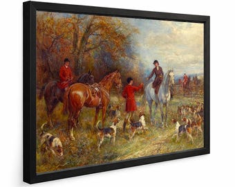Presenting the Brush by Heywood Hardy 42x30 Framed Fox Hunt Art