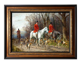 The End of a Good Day by George Wright 42x30 Framed Fox Hunt Art