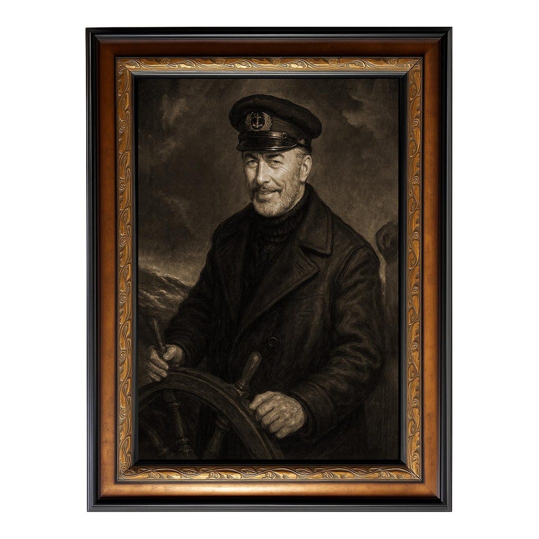 Portrait of Captain Gregg Sea Captain Oil Painting 42x30 Framed ...
