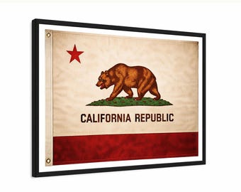 綿100％、天然キャンバス、カリフォルニア州ベアフラッグ