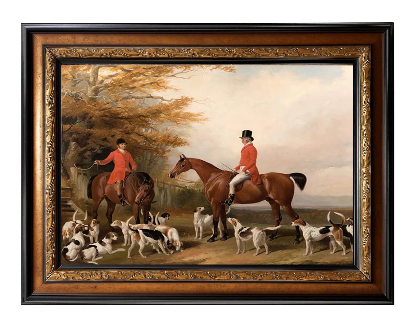The Meeting Fox Hunt Scene by William Barraud Framed 40x32