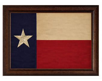 Grande quadro da parete con bandiera del Texas, incorniciato, stile vintage rustico western, decorazione con stella solitaria, dimensioni 42x30
