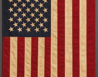 Vintage 49 Star American Flag: Rustic Americana Decor (3' x 5