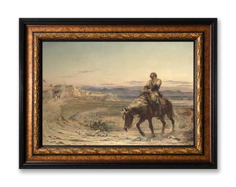 The Remnants of an Army Framed Canvas Wall Art, Elizabeth Thompson British Military Painting Print, Victorian Historical Large Wall Decor
