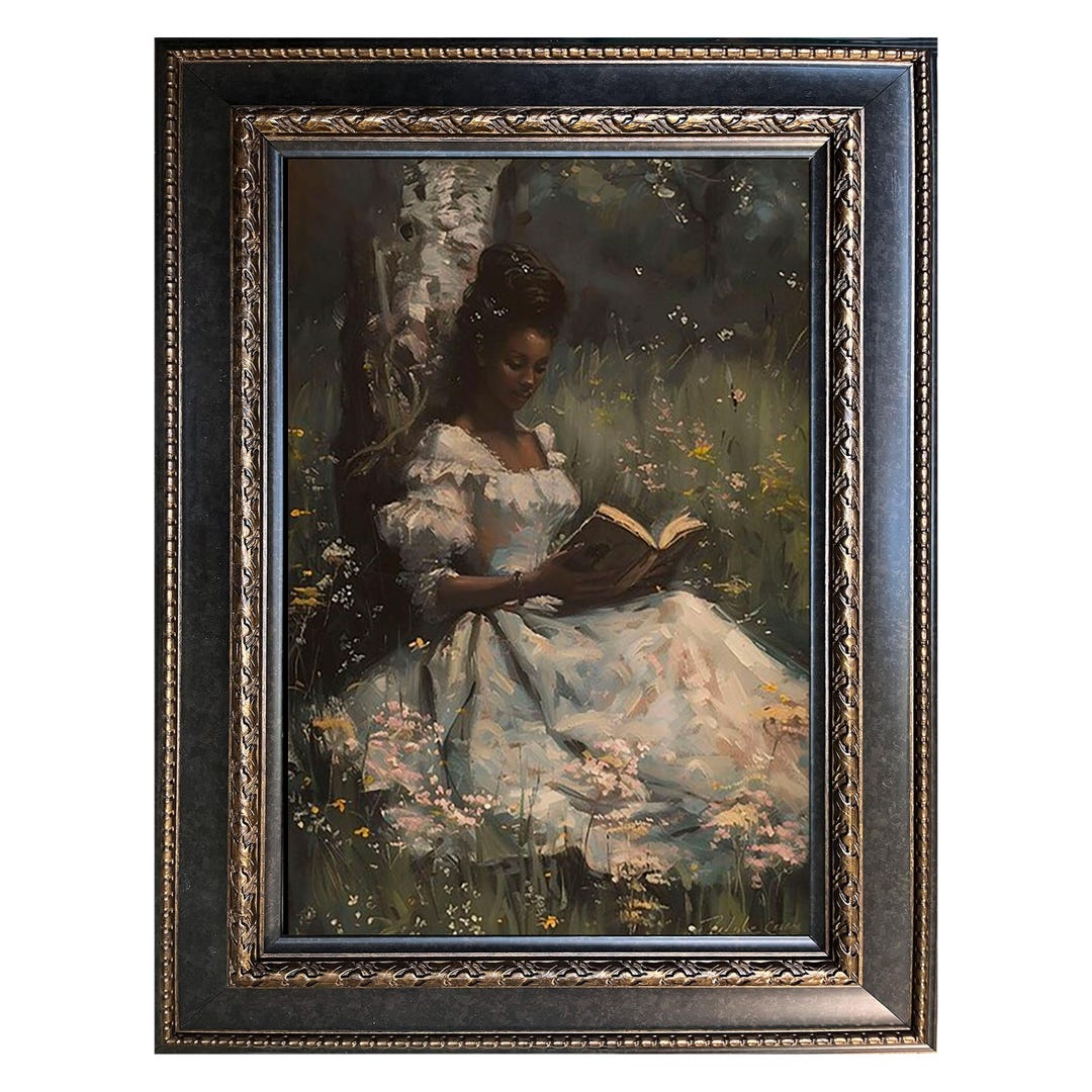 Summer Reading Victorian Black Art – Vintage African American Woman ...