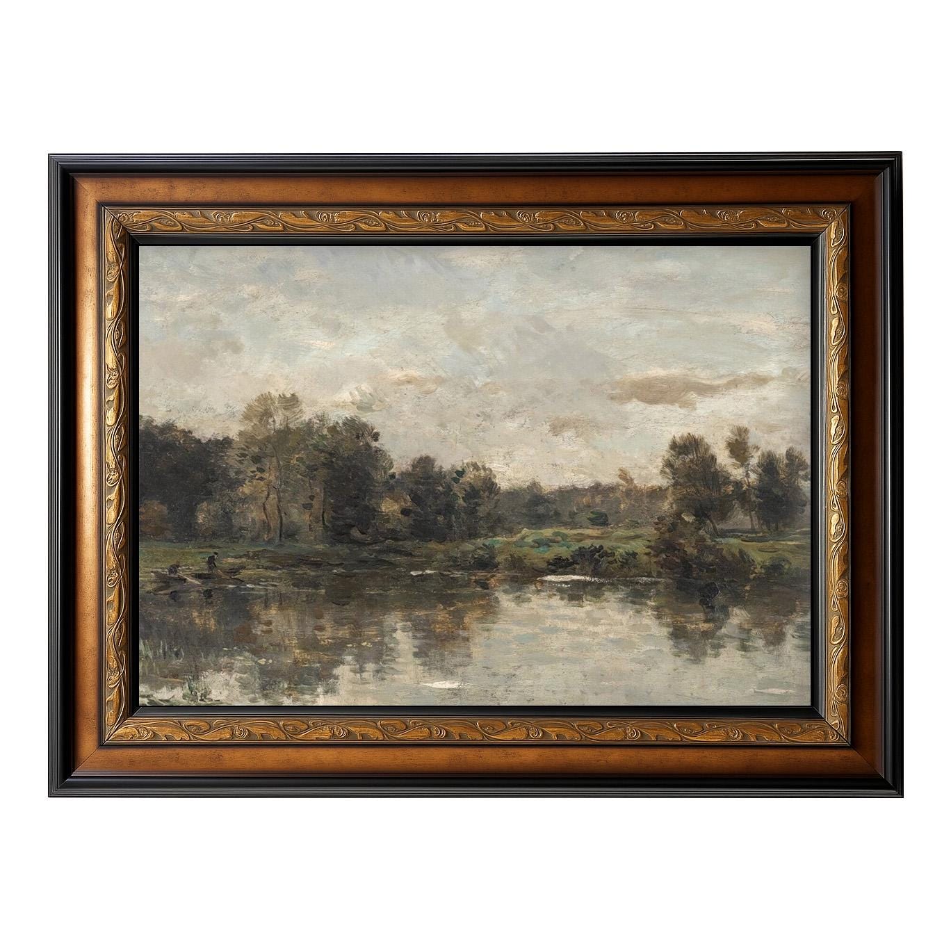 Bords Du Fleuve by Charles-françois Daubigny 42x30 Framed French