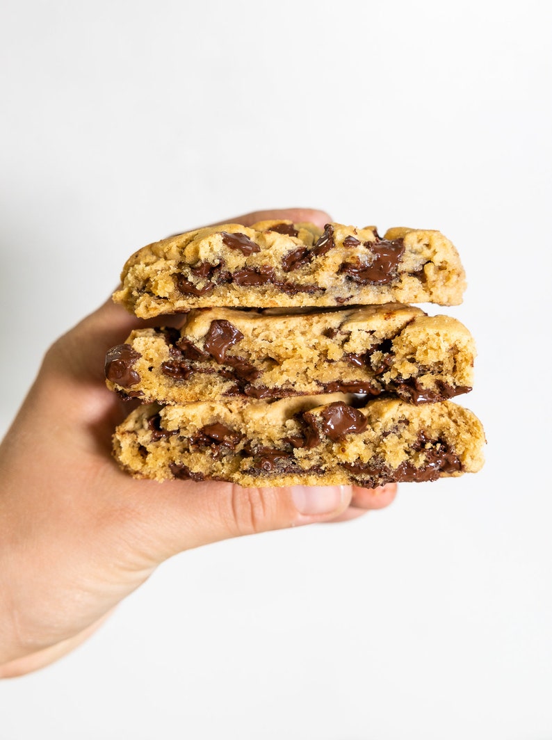 Hand Holding Vegan Gluten Free Chocoalte Chip Cookie
