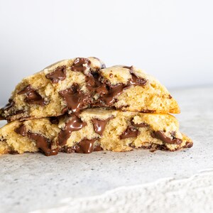 Warm and gooey chocolate chip cookies.