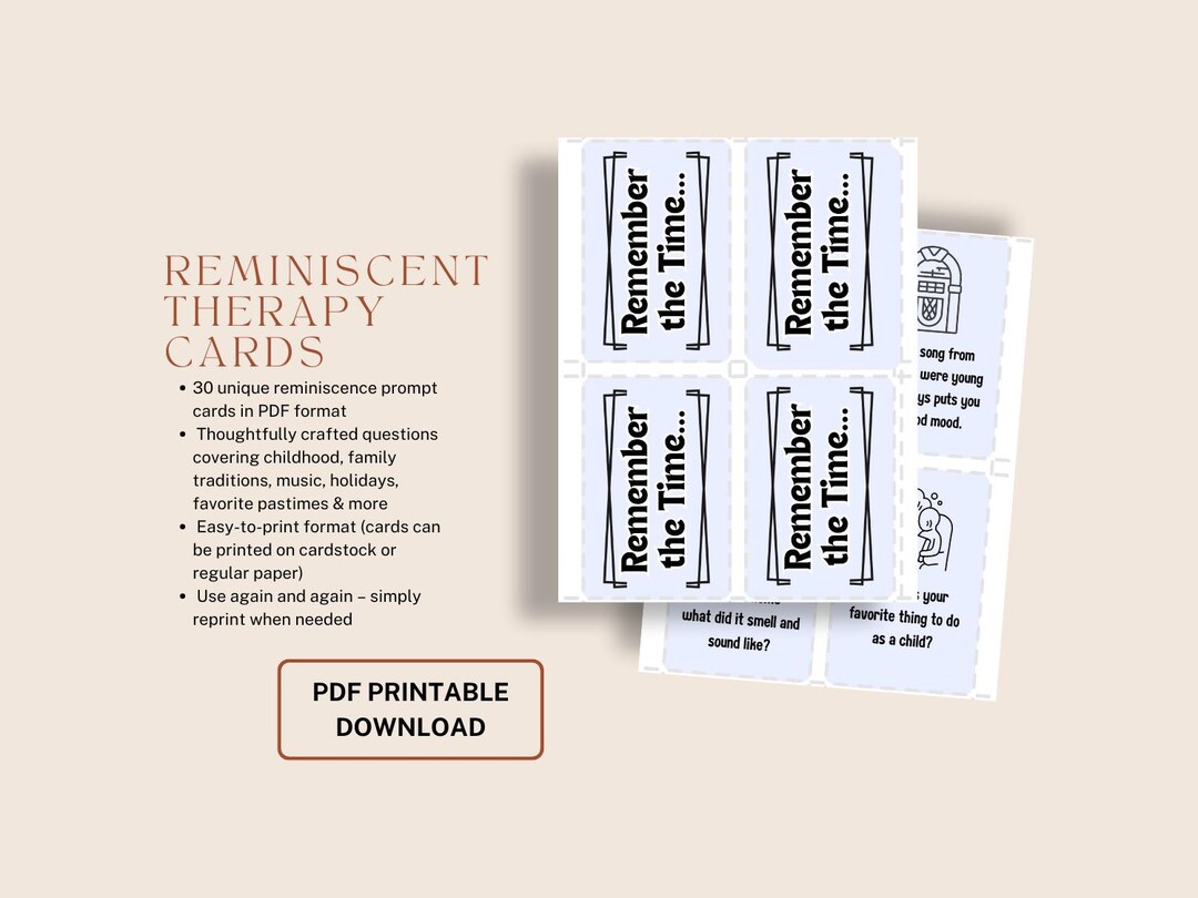 Reminiscence Therapy Cards – 60 Printable Memory Prompt Cards | Digital ...