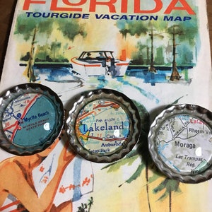 Vintage Map Magnets- Customize!