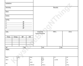 Nurse report sheet | Etsy