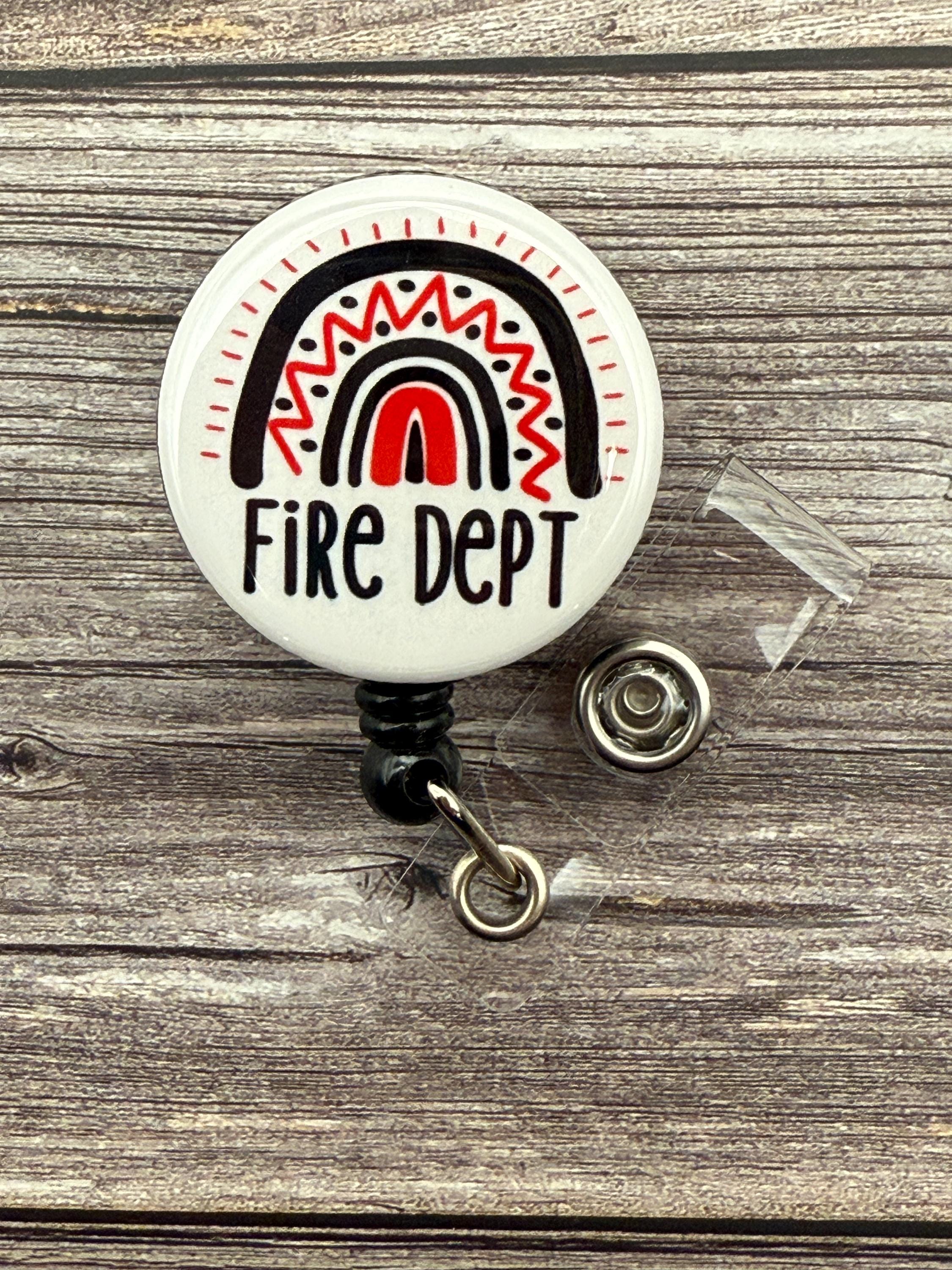 Firefighter Wife Badge Reel: Thin Red Line, Fire Dept