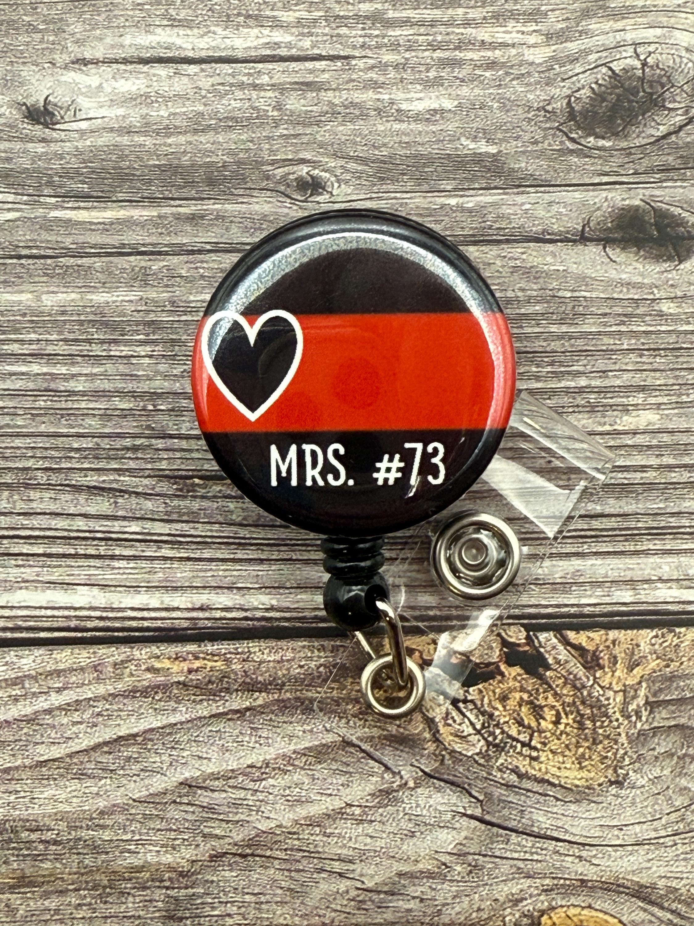 Thin Red Line Badge Reel: Firefighter Wife, Personalized