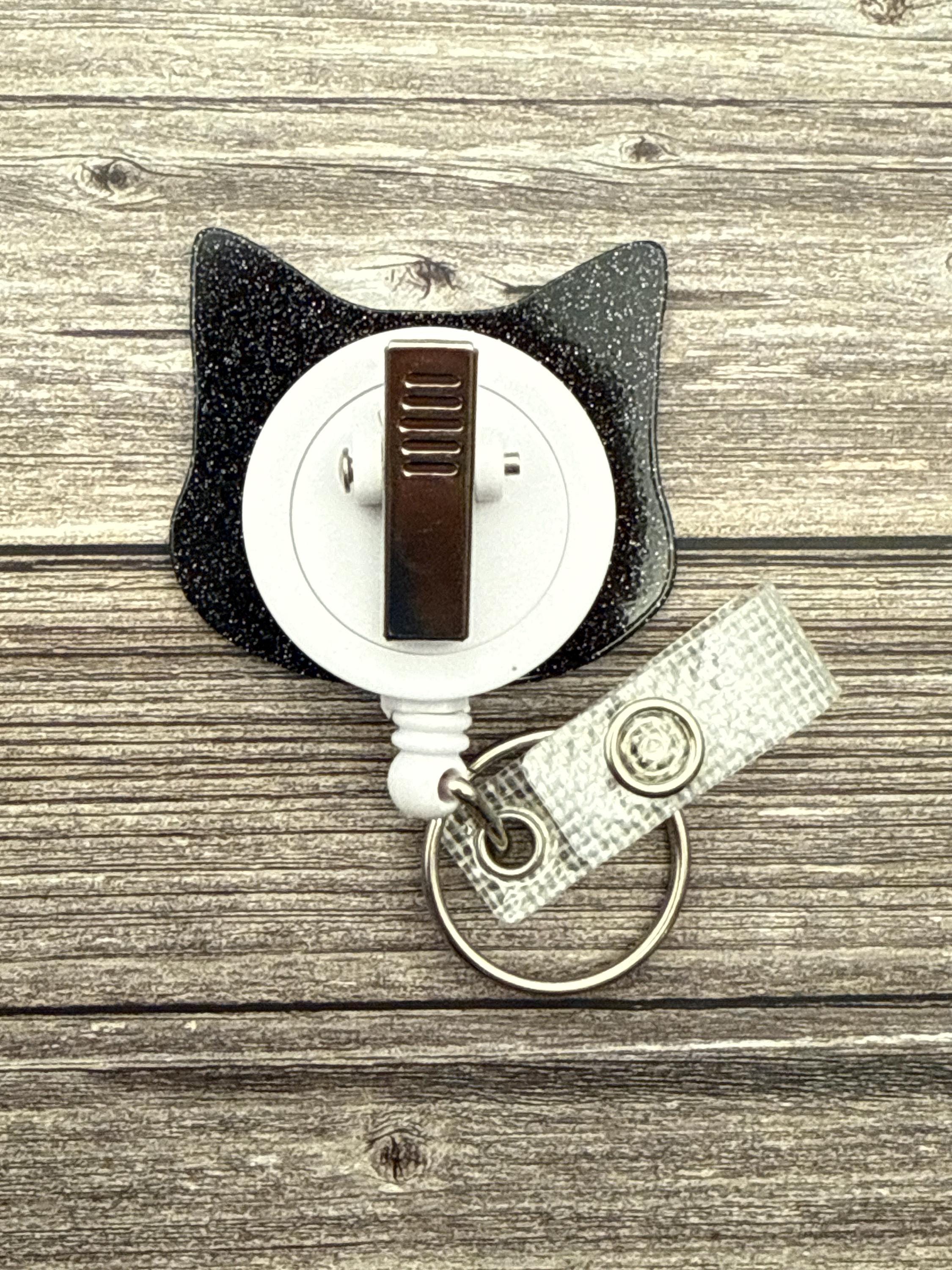 Funny Cat Retractable Badge Reel: Alligator Swivel - Thumbnail 3