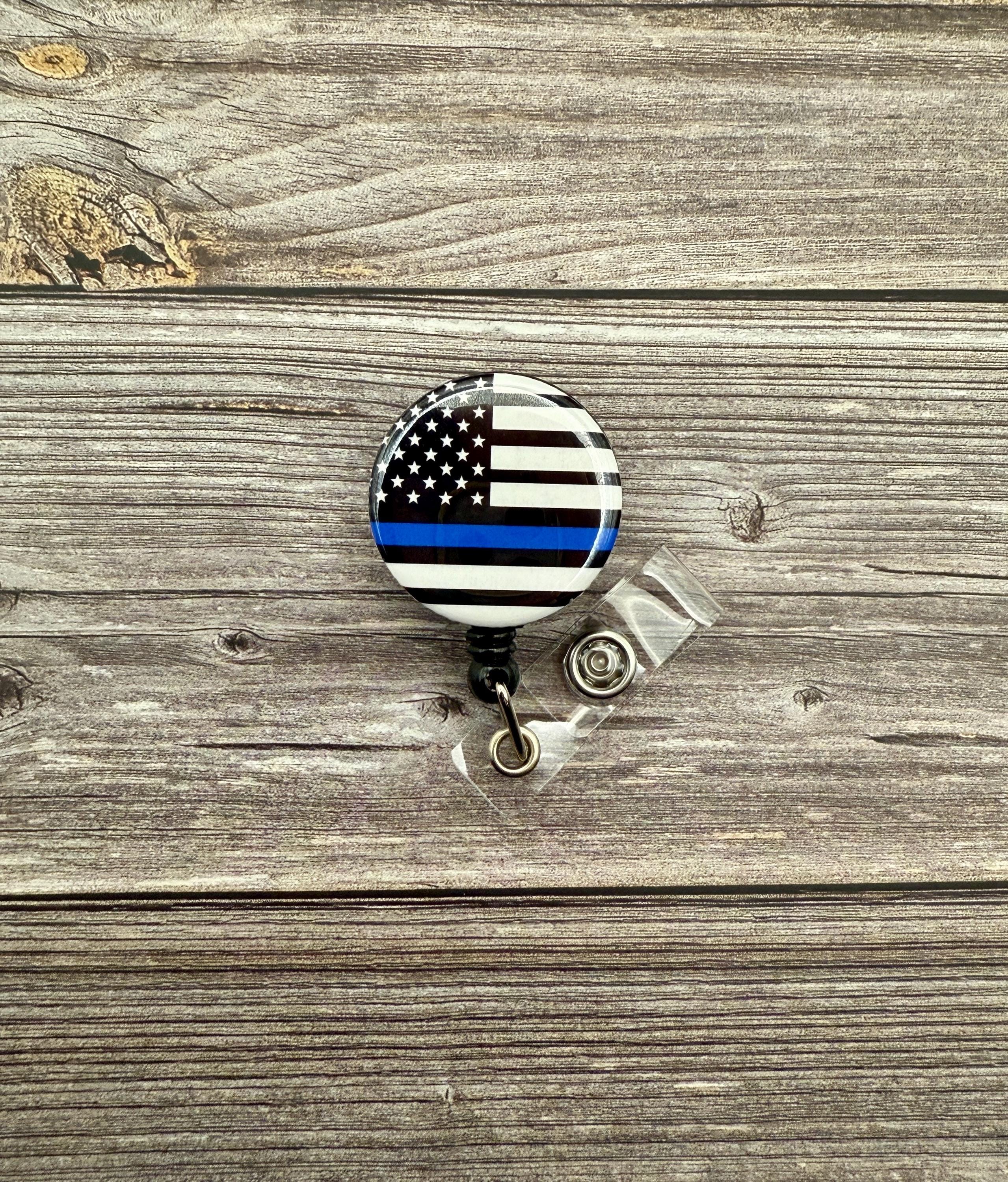 Thin Blue Line Badge Reel: Police Wife, Nurse Gift - Thumbnail 2