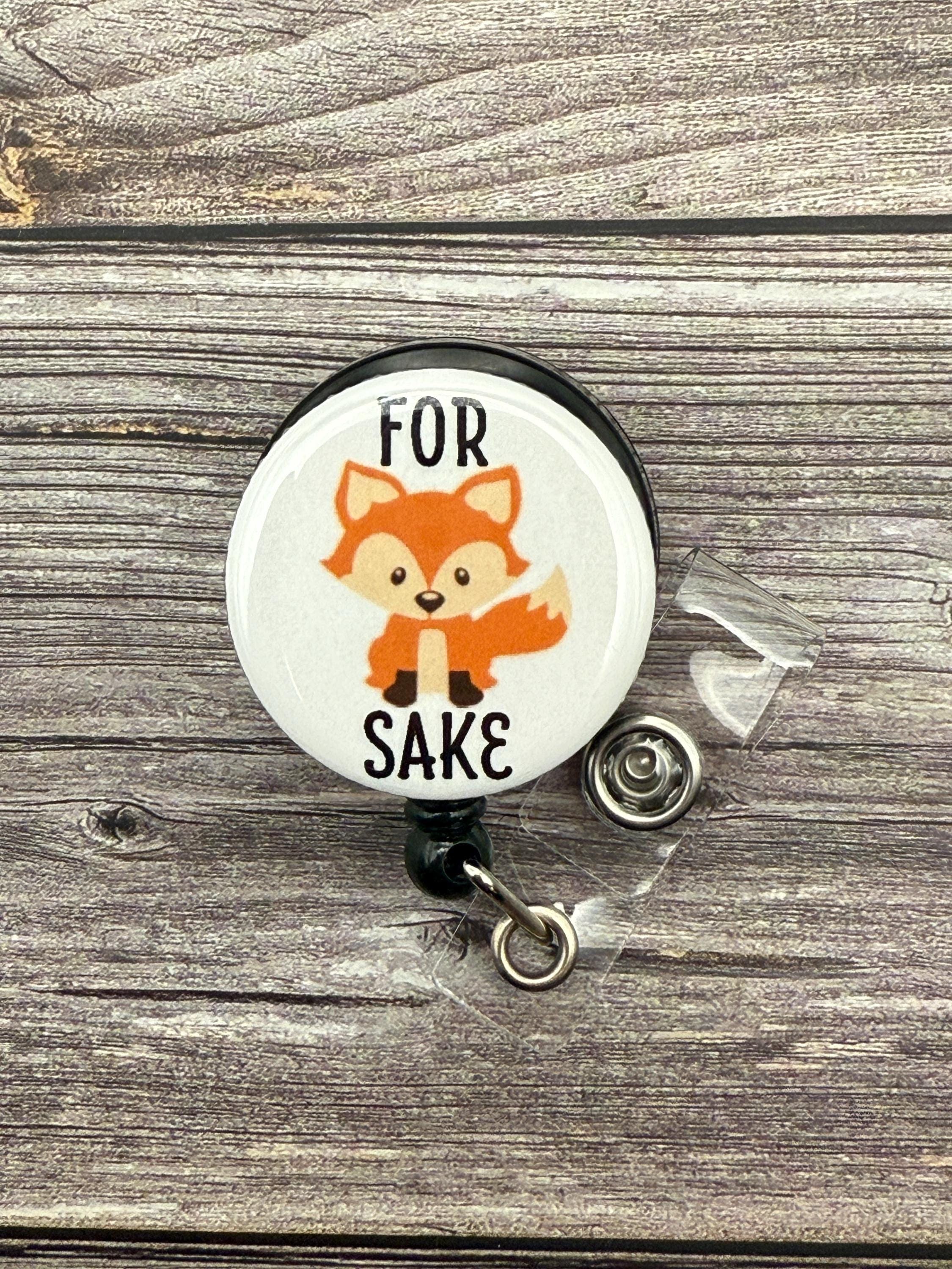 Funny Fox Badge Reel: Nursing ID Holder