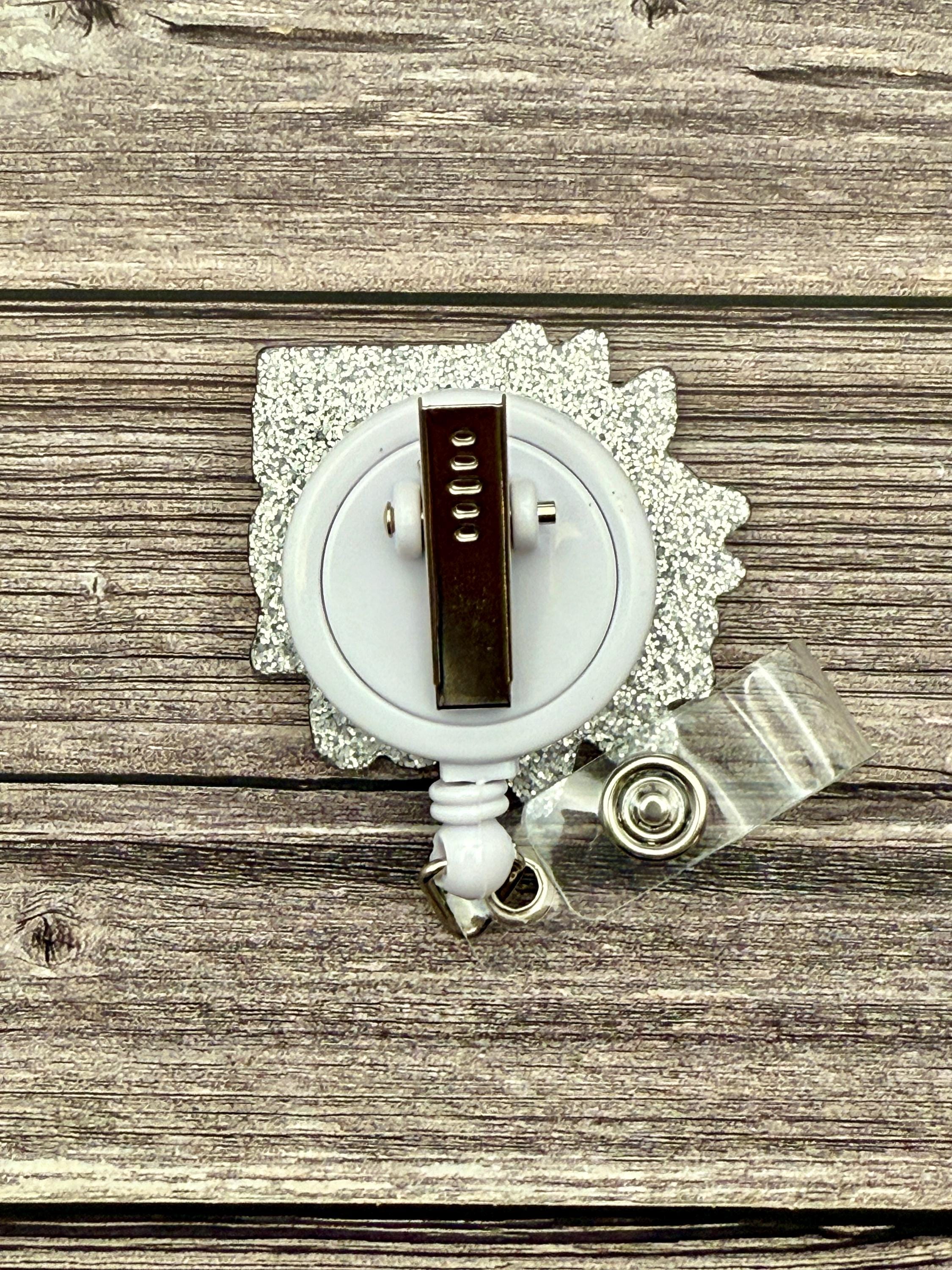 Patriotic Sunflower Badge Reel: Alligator Swivel Clip - Thumbnail 3