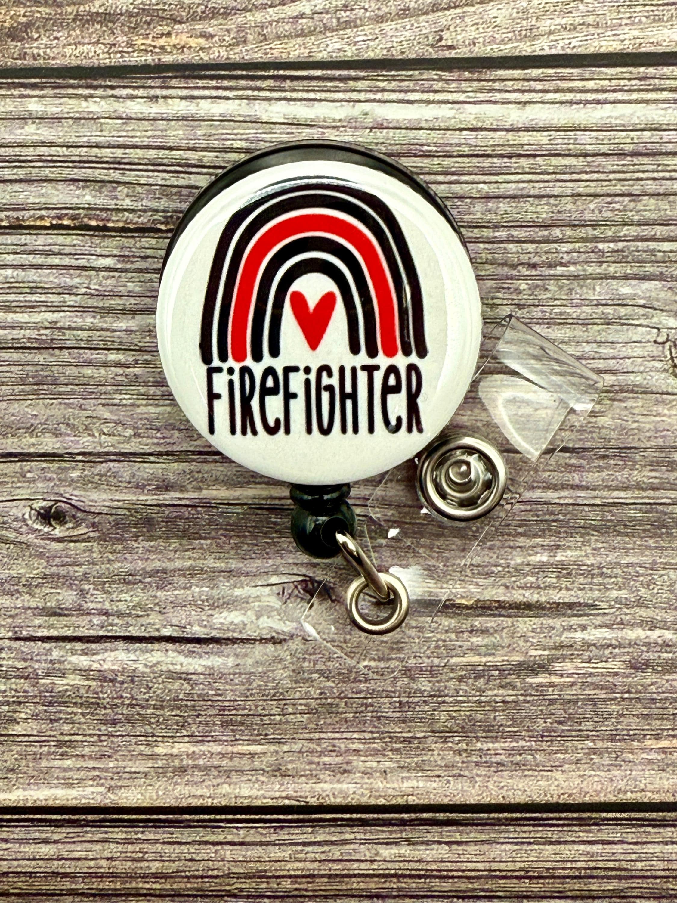 Firefighter Badge Reel: Thin Red Line, Personalized Nursing Badge