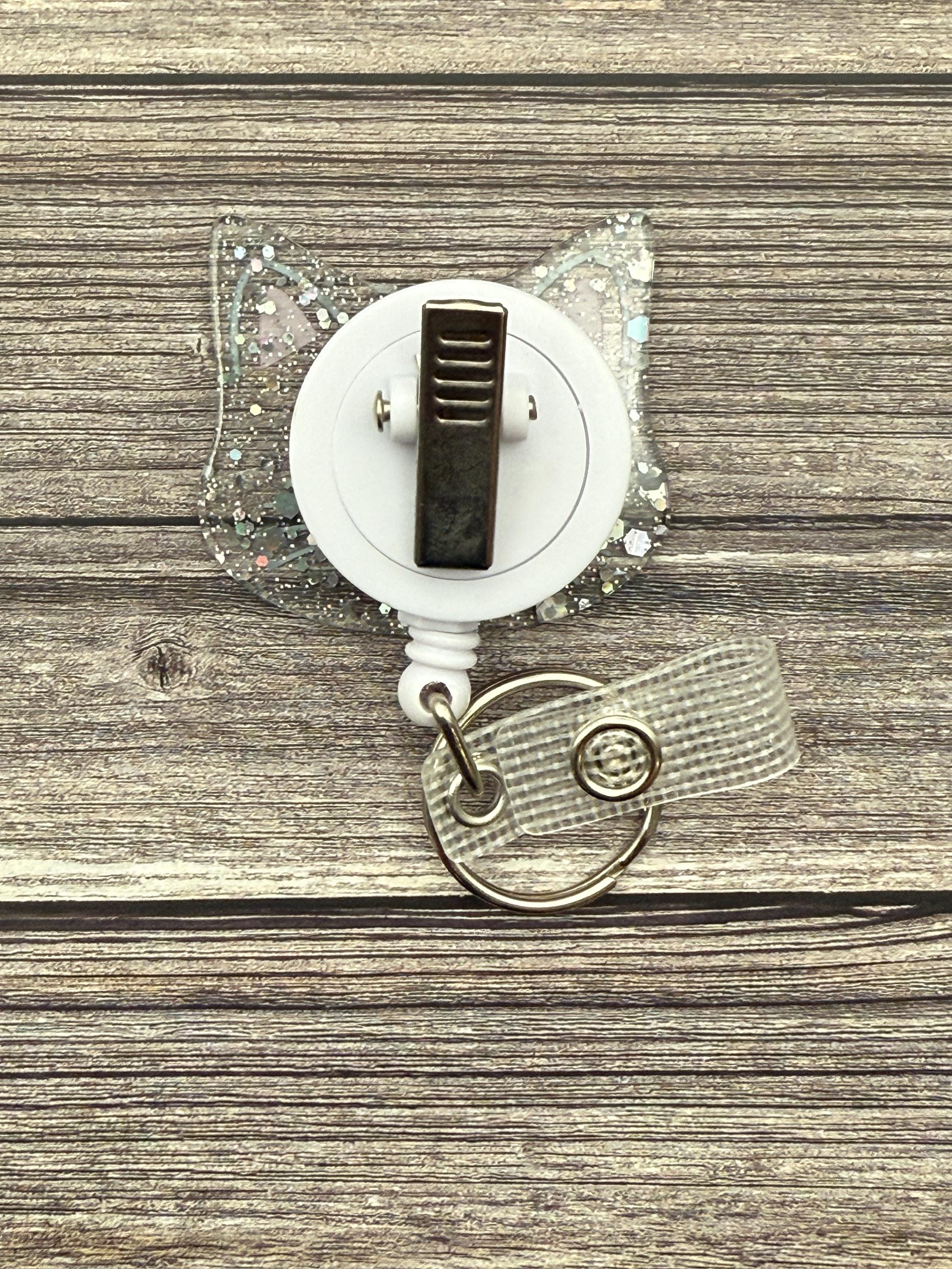 Funny Cat Badge Reel: Alligator Swivel Style - Thumbnail 3