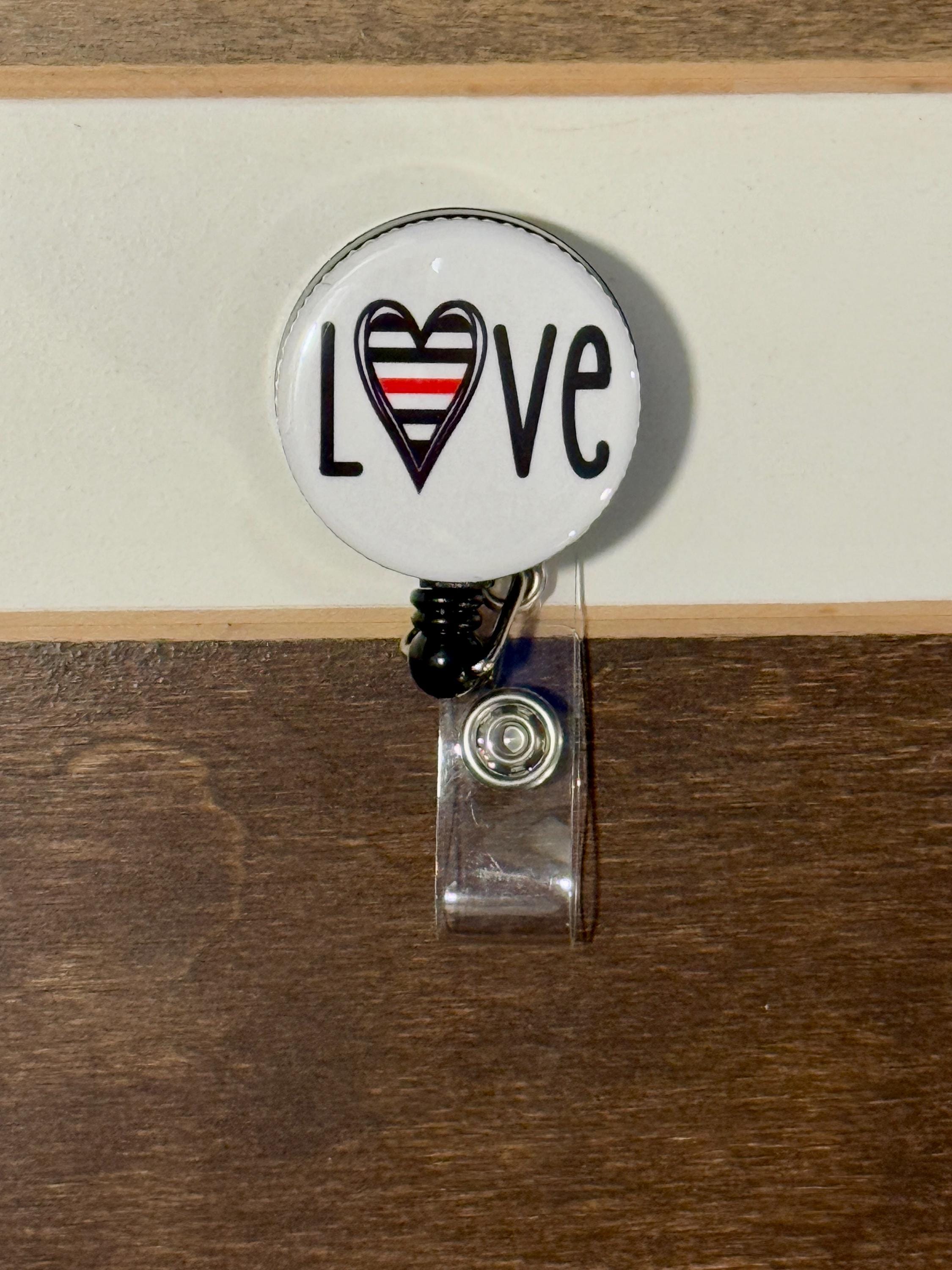 Thin Red Line Love Badge Reel - Firefighter Wife Gift - Thumbnail 2