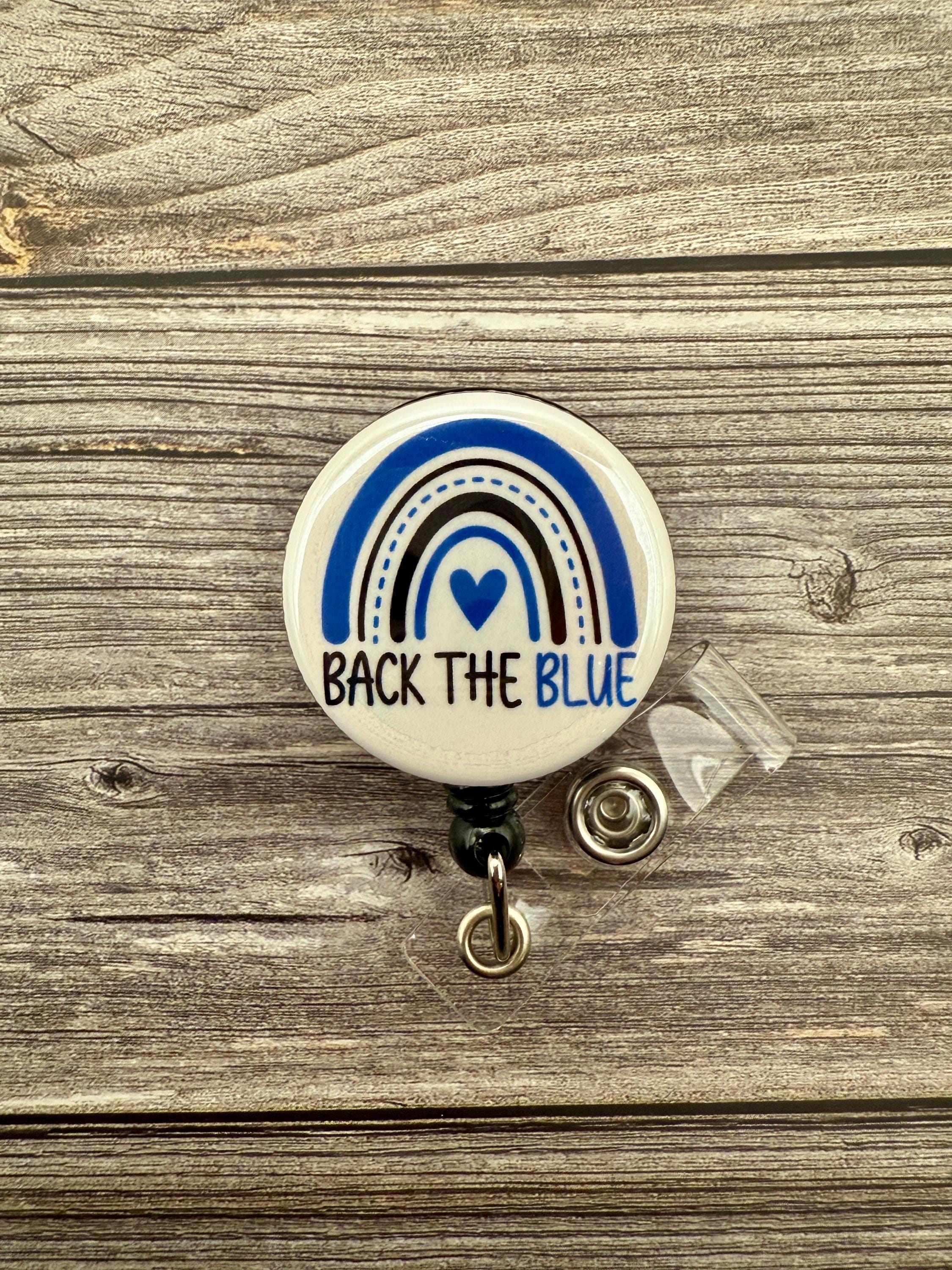 Thin Blue Line Badge Reel: Police Wife, Nurse, Personalized - Thumbnail 2