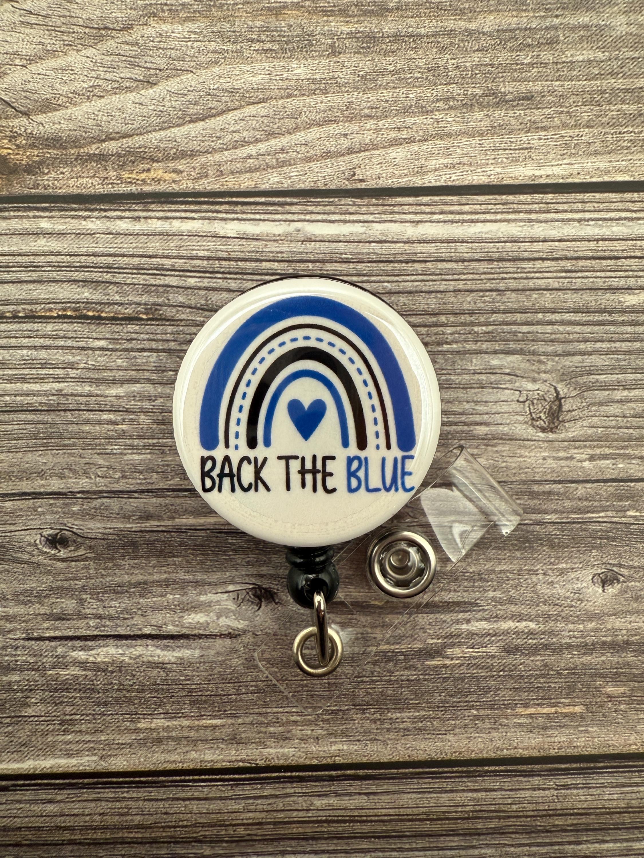 Thin Blue Line Badge Reel: Police Wife, Nurse, Personalized