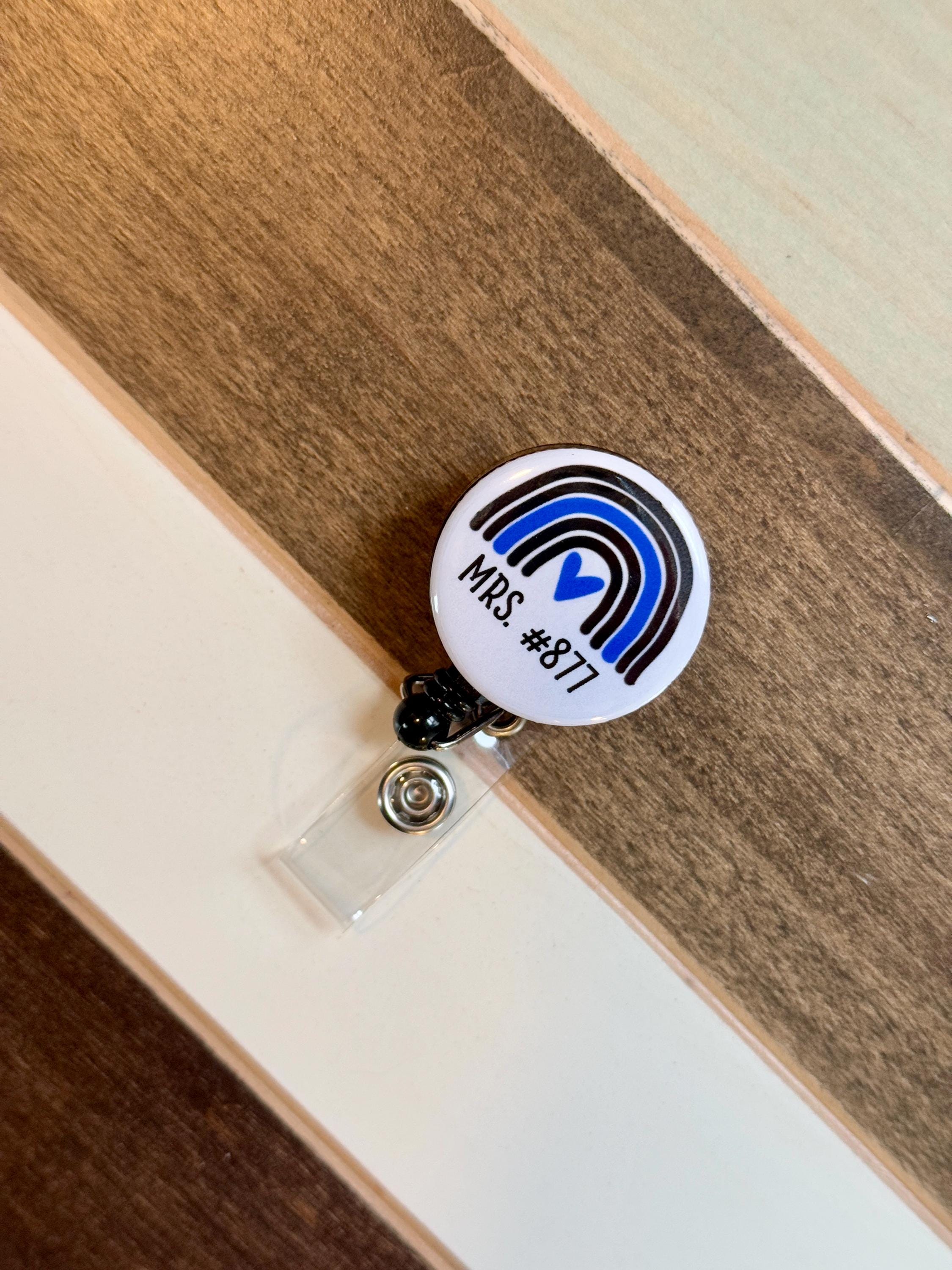 Thin Blue Line Badge Reel: Police Wife, Nurse Badge - Thumbnail 4