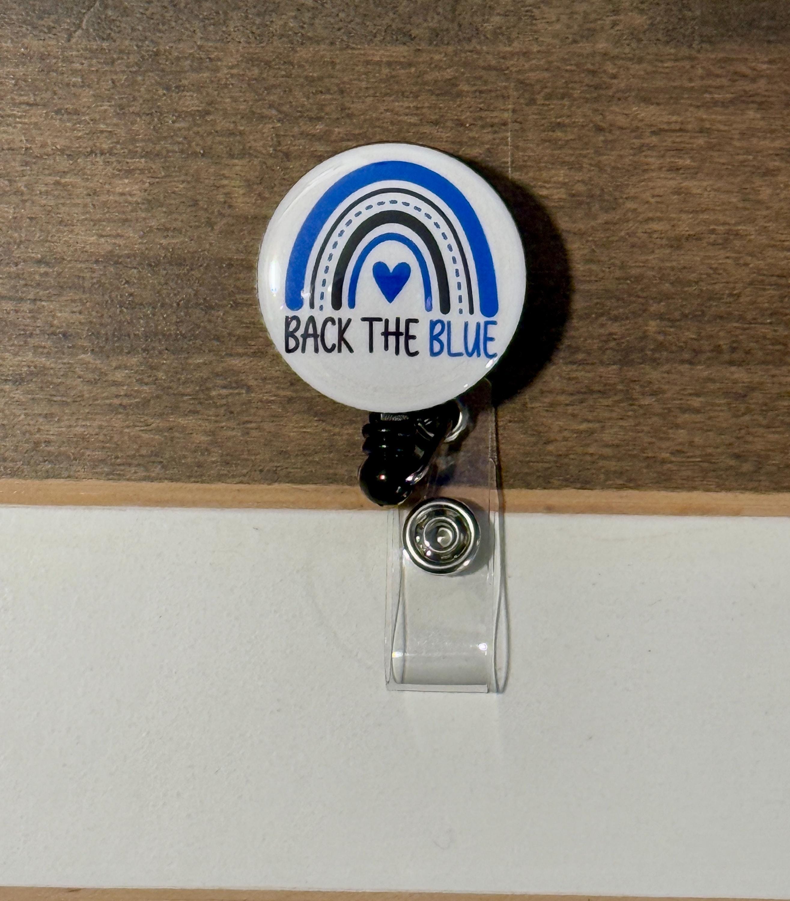 Thin Blue Line Badge Reel: Police Wife, Nurse, Personalized - Thumbnail 4
