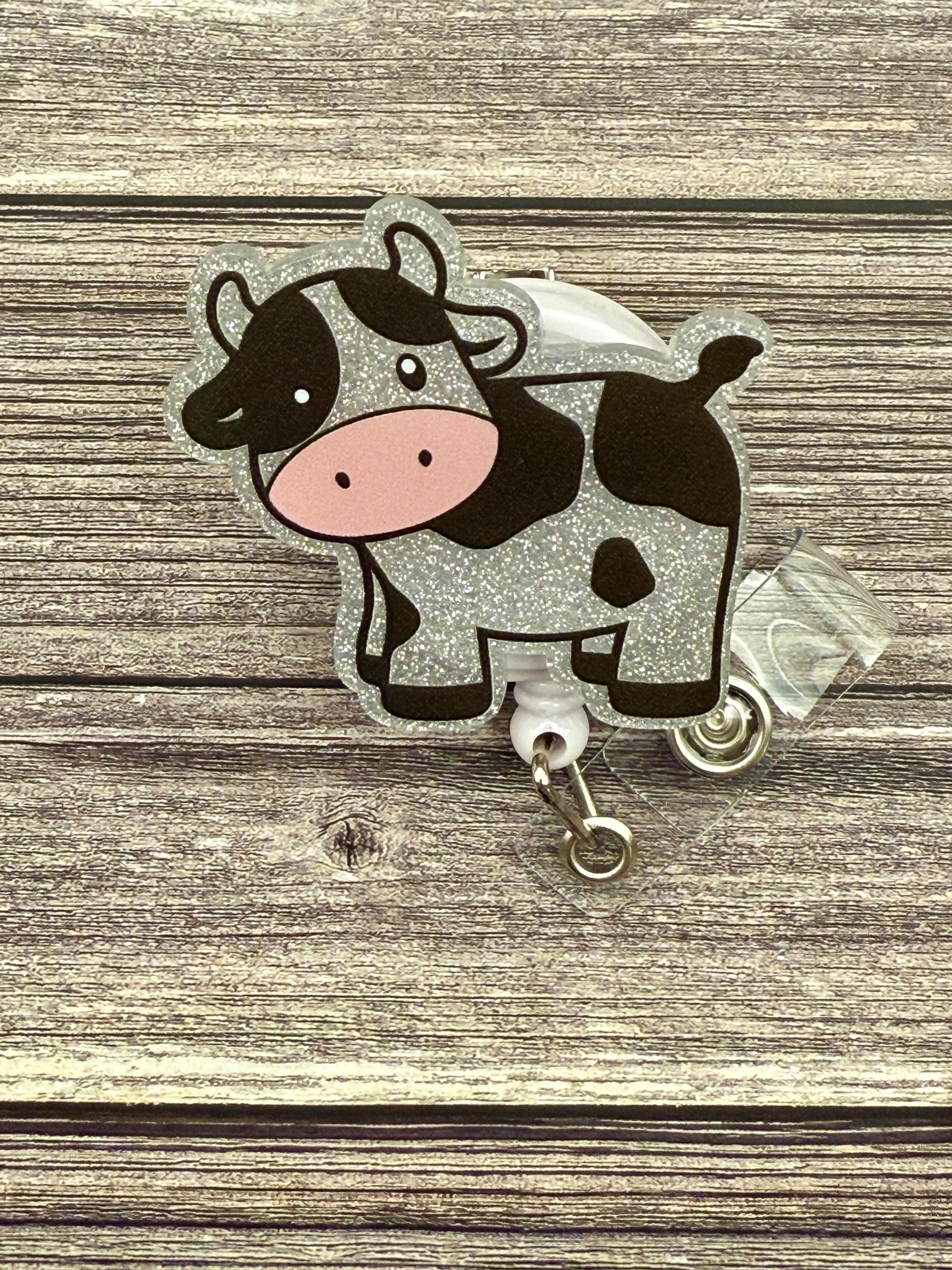 Funny Cow Badge Reel: Alligator Swivel Clip - Thumbnail 2
