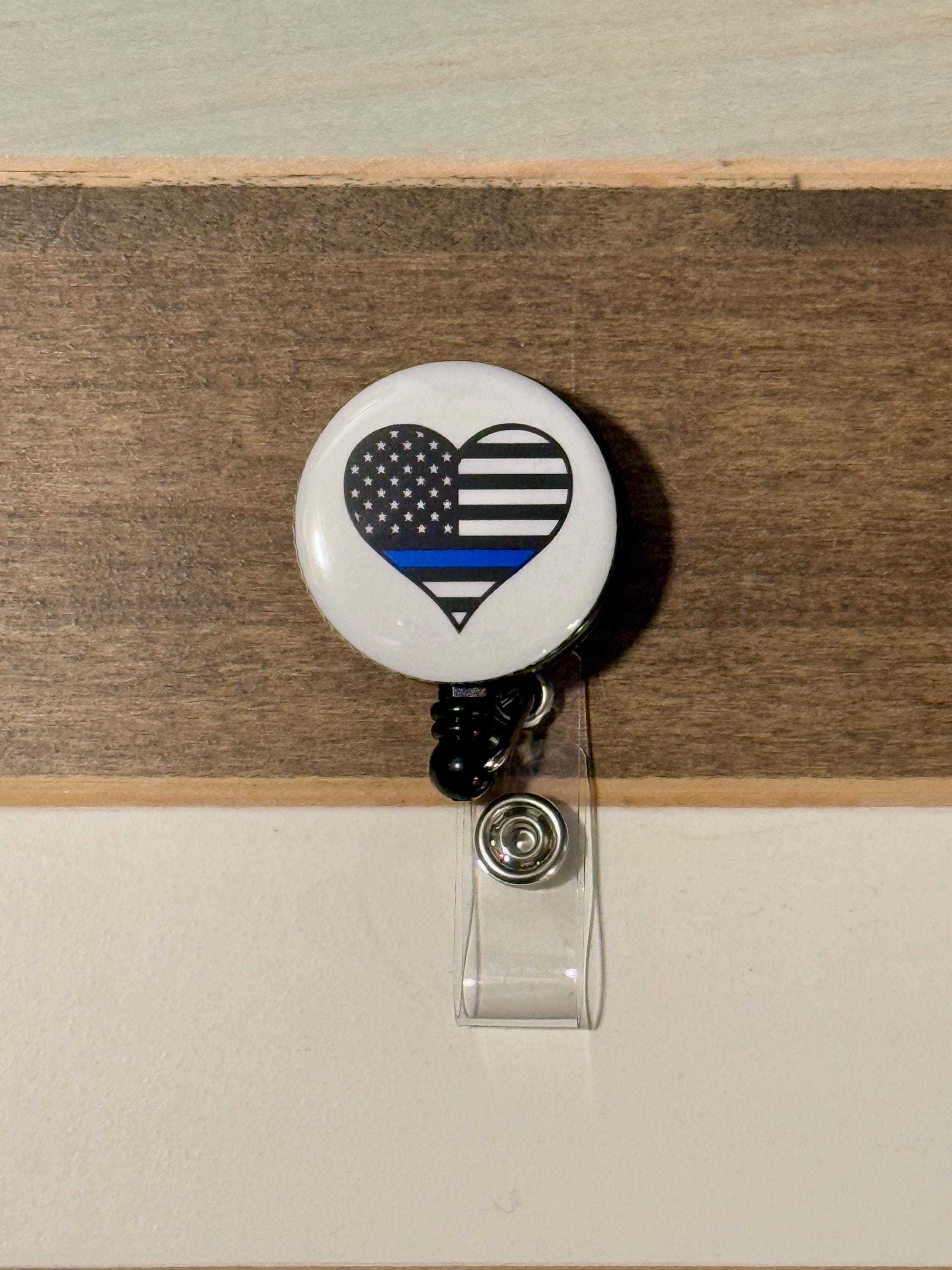 Thin Blue Line Heart Badge Reel: Police Wife, Nurse - Thumbnail 3