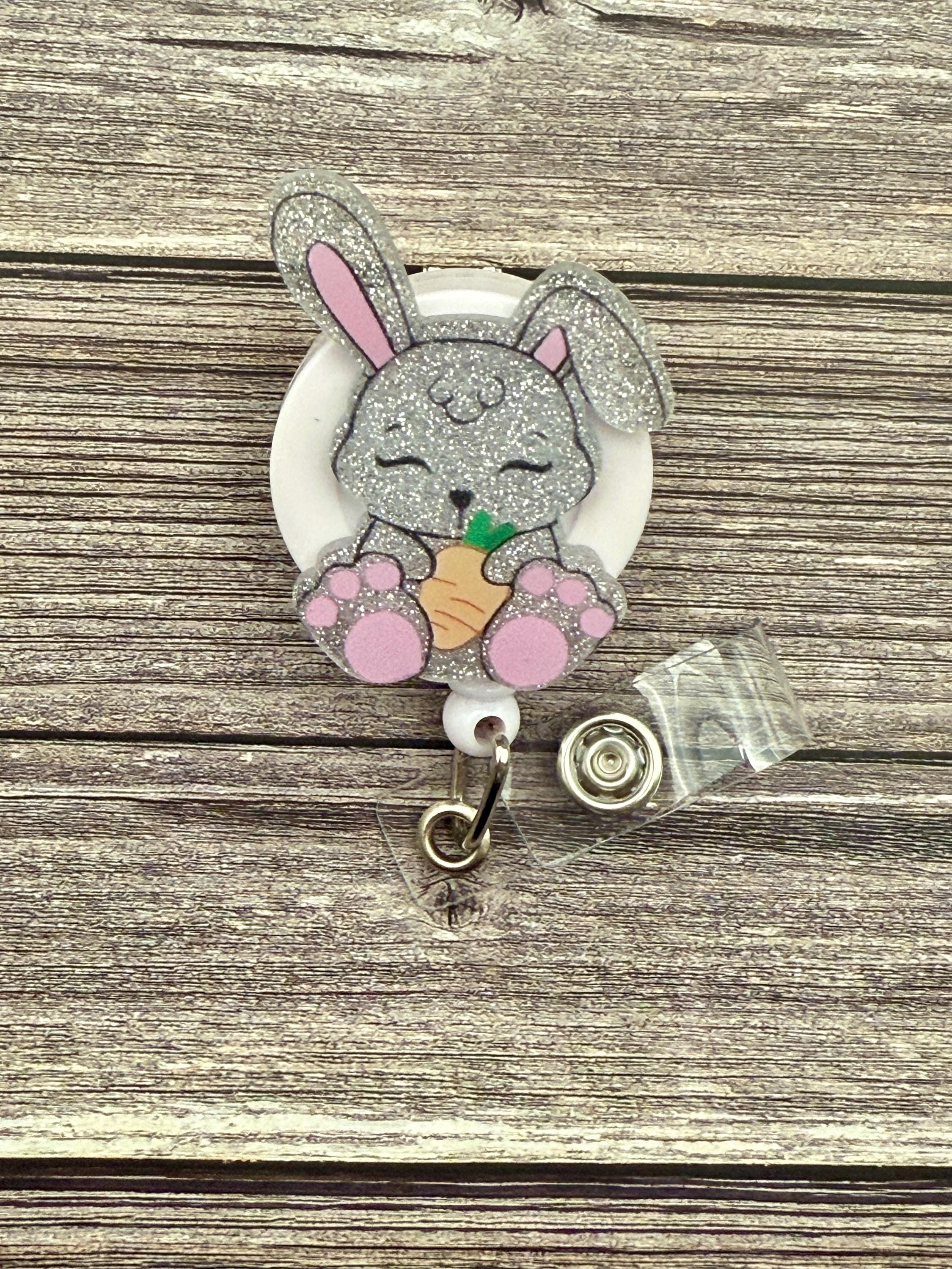 Easter Bunny Retractable Badge Reel: Alligator Swivel Style - Thumbnail 2
