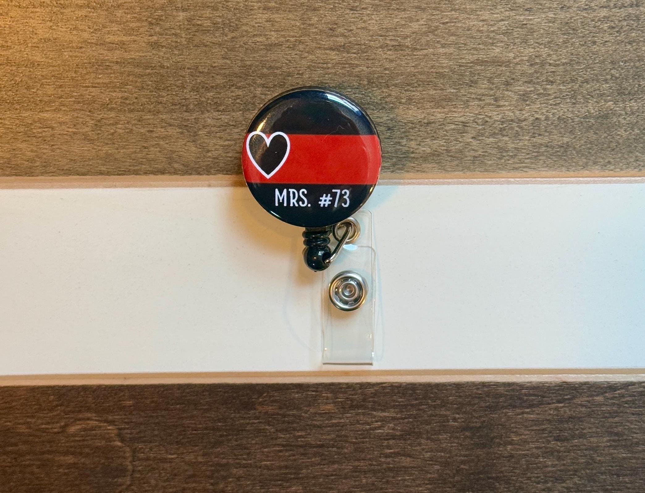 Thin Red Line Badge Reel: Firefighter Wife, Personalized - Thumbnail 2
