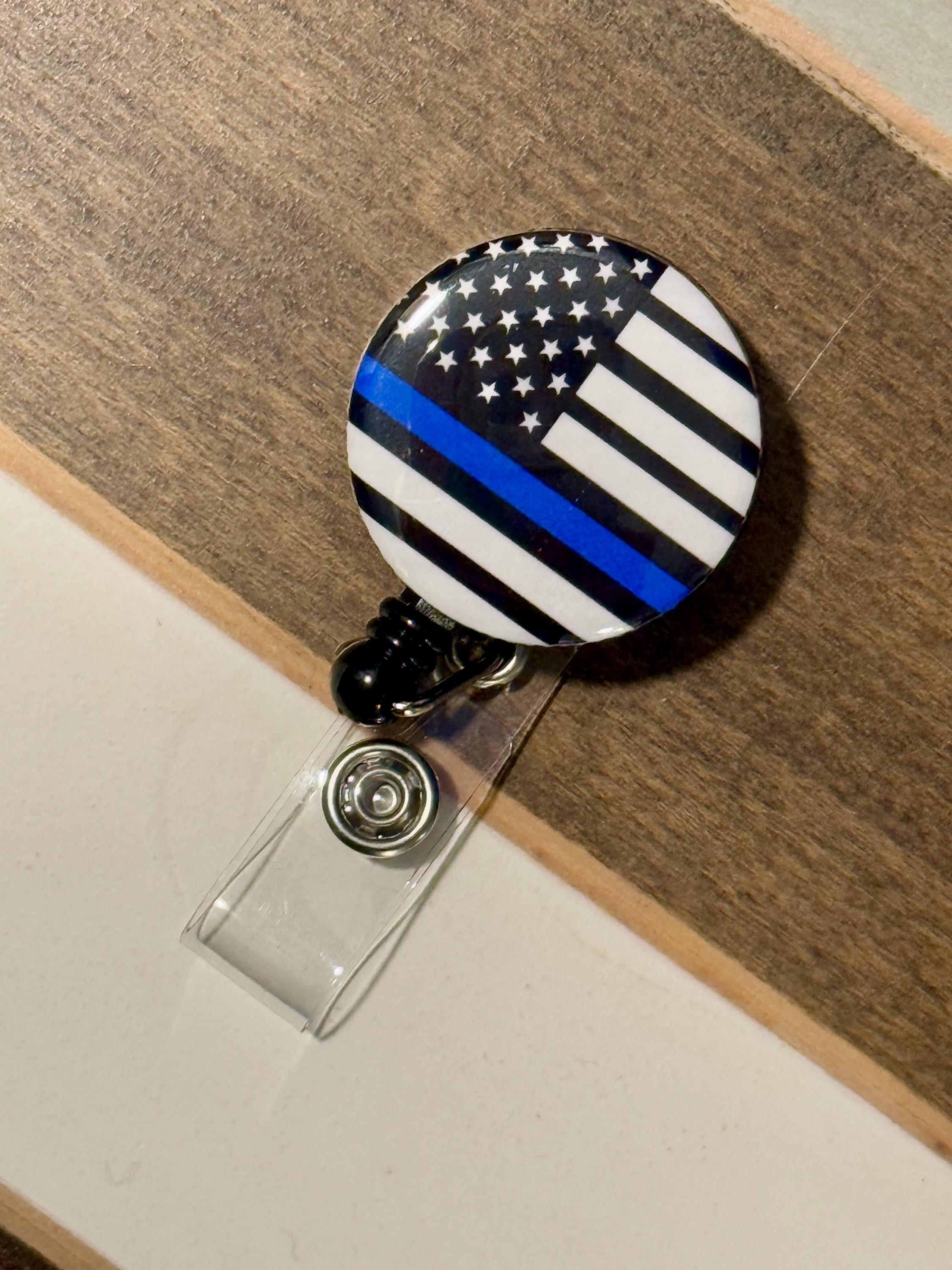 Thin Blue Line Badge Reel: Police Wife, Nurse Gift - Thumbnail 4