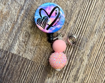 Inspirational Badge Reel, Mental Health Awareness, Heart Design