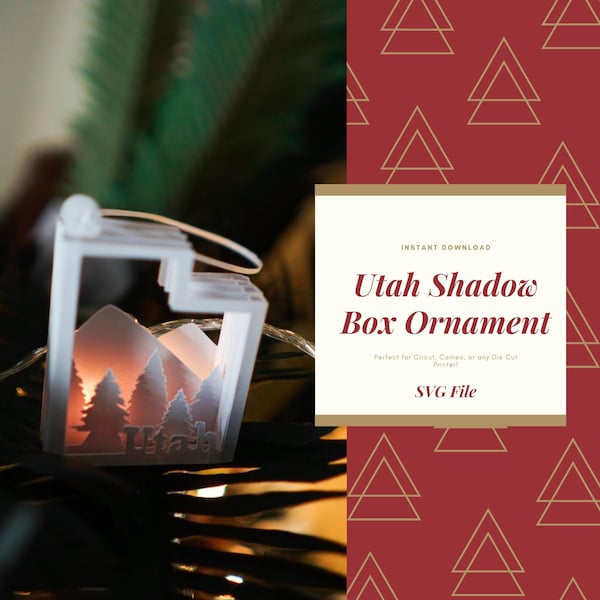 Utah Shadow Box Ornament SVG - Instant Download - Ready to Print with Cricut, Cameo, or any Die Cut Printer - Paper Christmas Ornament