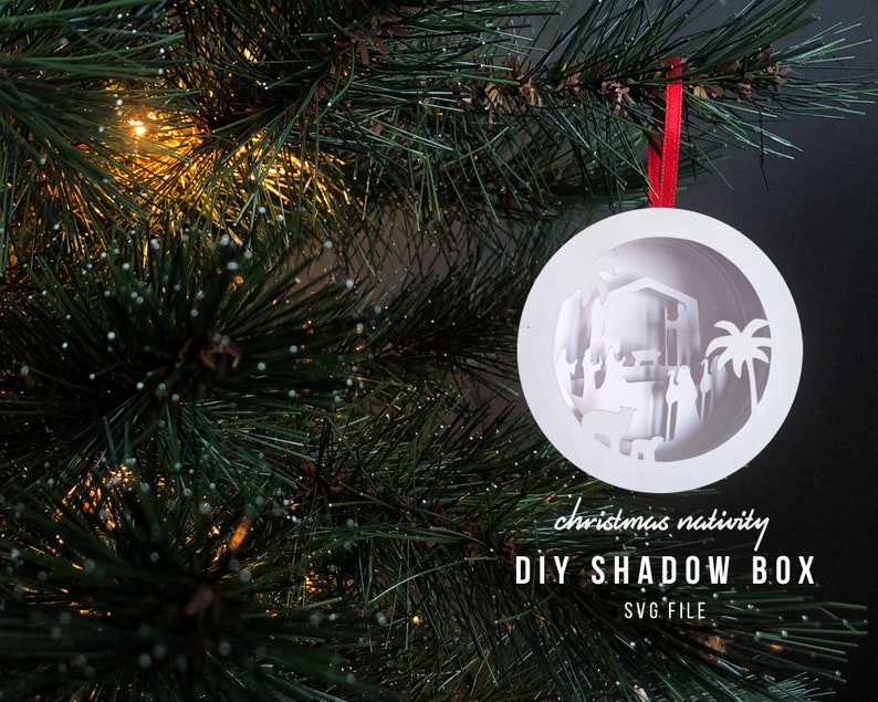 Christmas Nativity Shadow Box Ornament SVG Instant Download | Etsy