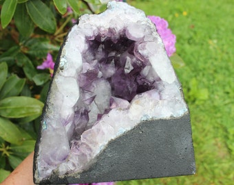 Large Amethyst Geode Crystal Cathedral, Raw Purple Specimen, Boho Home Decor