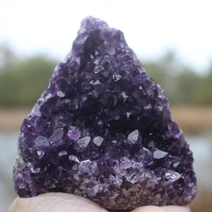 Amethyst Geode Crystal Cluster: Deep Purple Boho Home Decor