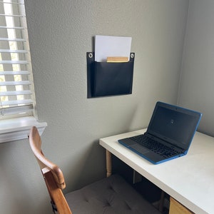 Leather Wall Pocket | Hanging Mail Organizer | Paper Holder | Leather Catchall
