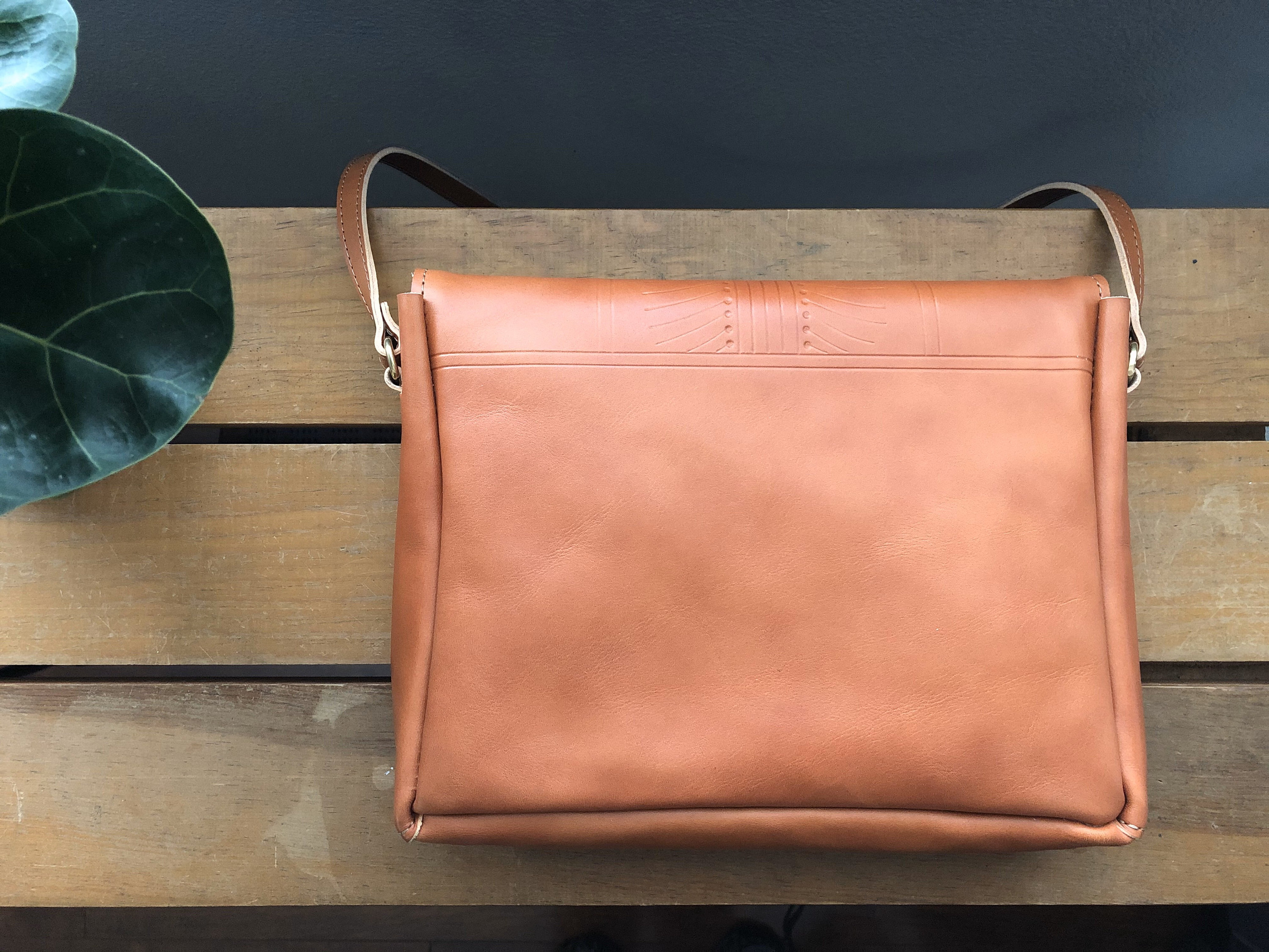 Tan Leather Crossbody Bag Patterned Crossbody Medium Leather Etsy