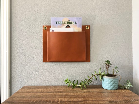 Leather Wall Caddy, Hanging Wall Storage