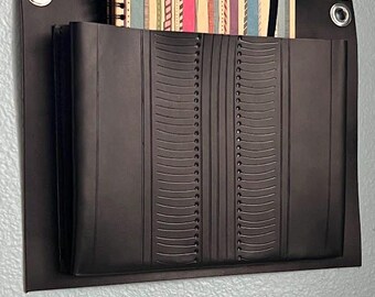 Leather Wall Pocket Organizer: American-Made Home Decor Full Grain Leather
