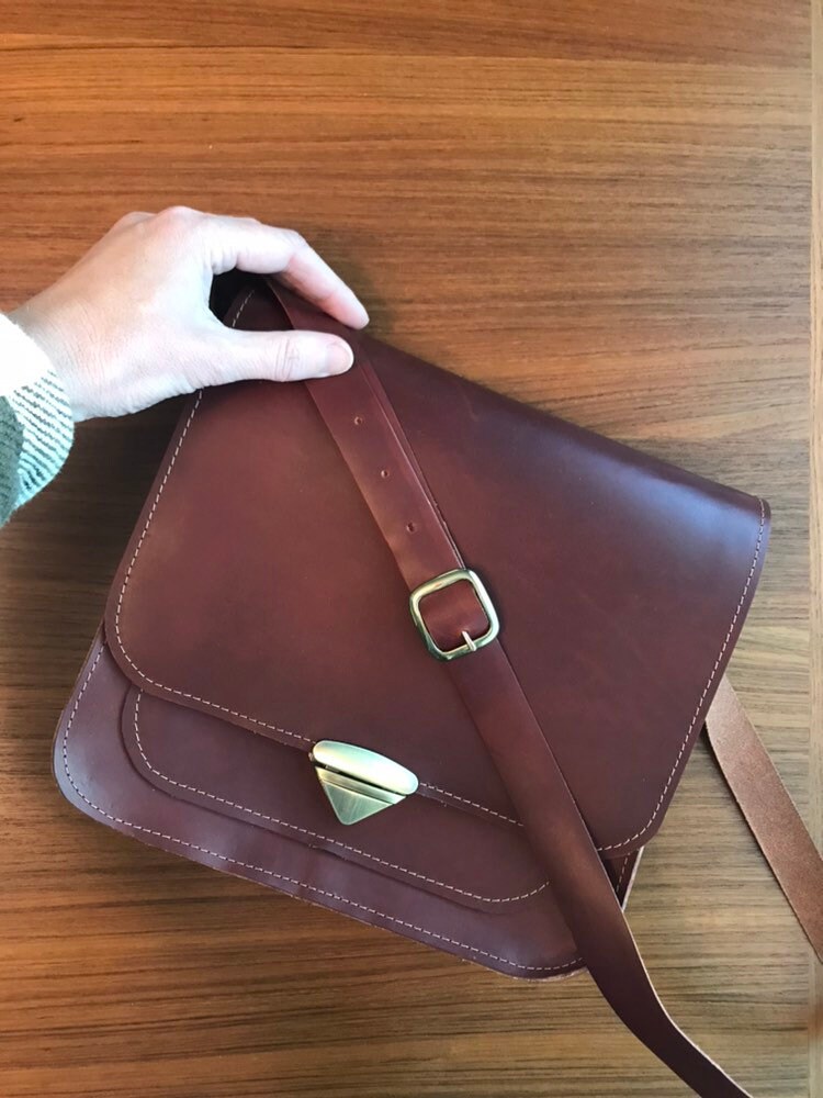 structured leather satchel