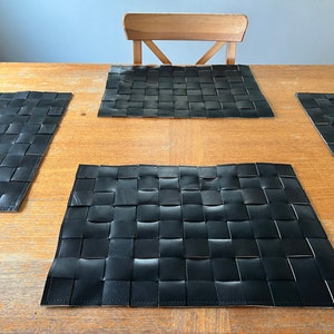 Hand Woven Vegetable Tanned Leather Placemat: Rustic Table Decor