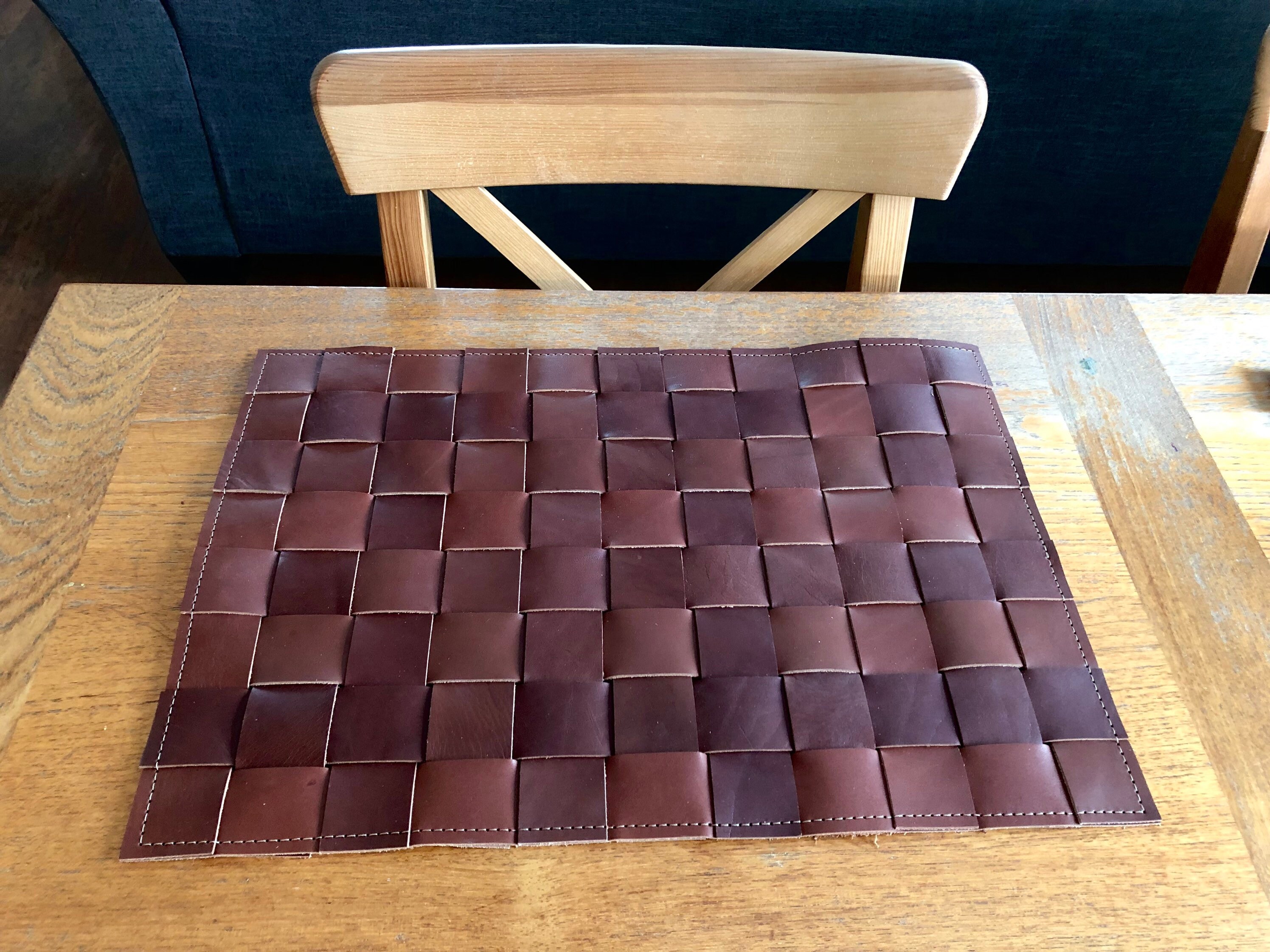 Hand Woven Leather Placemats Leather Trivet Sustainable Etsy